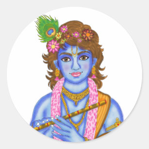 Redondo Adesivo do Senhor Krishna