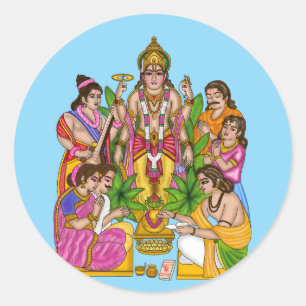 Redondo Adesivo do Senhor Vishnu Satyanarayan