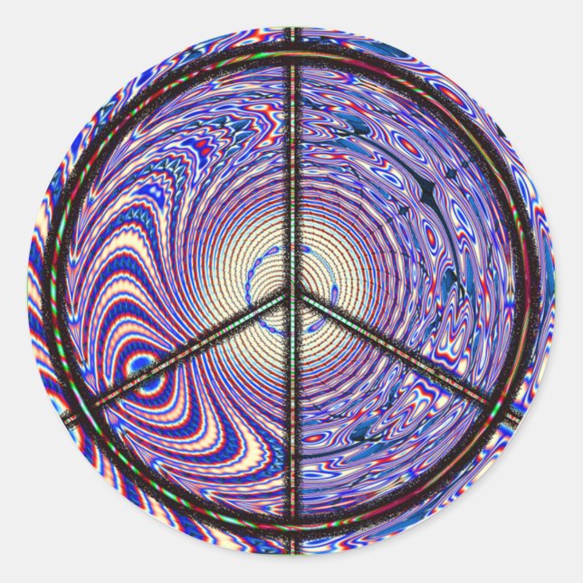 Redondo Adesivo do Sinal de Paz de Aranha (Frente)