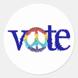 Redondo Adesivo do sinal de paz para votar