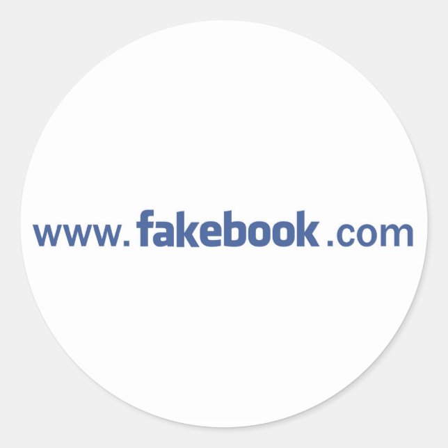 Redondo adesivo do site do fkebook (Frente)