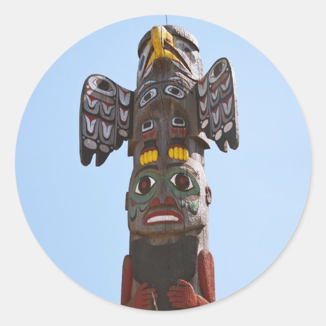 Redondo Adesivo do Totem Pole (Frente)