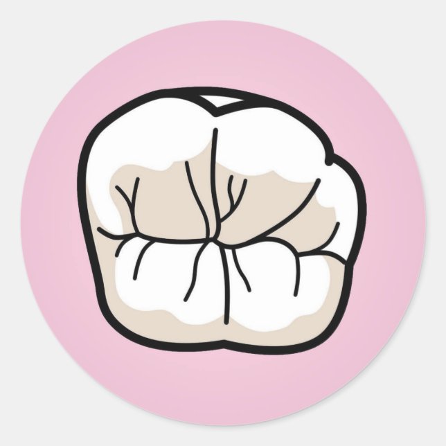Redondo Adesivo dos dentes [Rosa] (Frente)