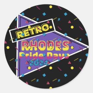 Redondo Adesivo dos Dias do Orgulho de Rodes Retroativos 2