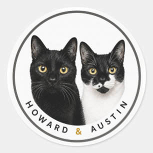 Redondo Adesivo dos Irmãos Gatos Resgatados Unidos Howard