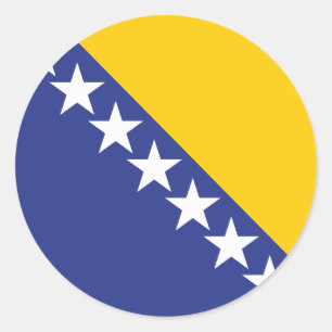 Redondo Adesivo em círculo clássico de bandeira da Bósnia
