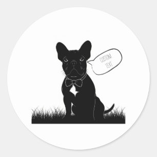 Redondo Adesivo em Laptop para Bulldog Francês Personaliza