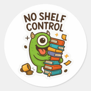 Redondo Adesivo em Lover de Livro Quirky - Design divertid