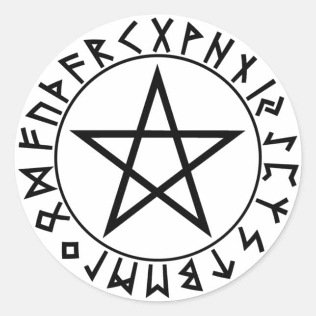 Redondo adesivo em volta de Rune Pentacle (Frente)