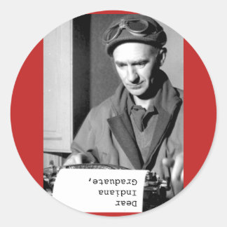 Redondo Adesivo escolar de Indiana Graduate Ernie Pyle