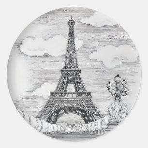 Redondo Adesivo Esplêndida Torre Eiffel