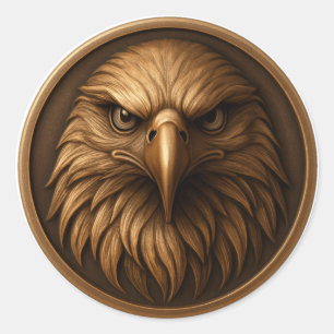 Redondo Adesivo Estilo Medalha de Cabeça de Águia Real 3D