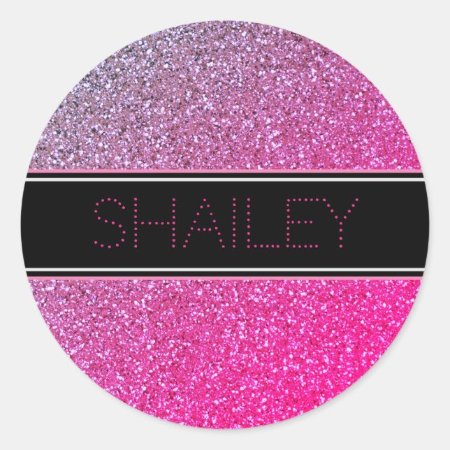 Redondo Adesivo Faíscas Rosa ou Selo de Envelope (Frente)