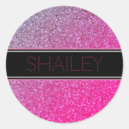 Redondo Adesivo Faíscas Rosa ou Selo de Envelope