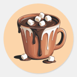 Redondo Adesivo Fantasia de Vulcão de Chocolate Derretido