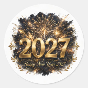 Redondo Adesivo Feliz Ano Novo 2027