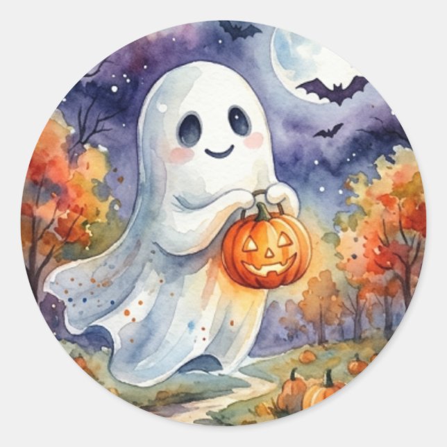 Redondo Adesivo Feliz Halloween (Frente)