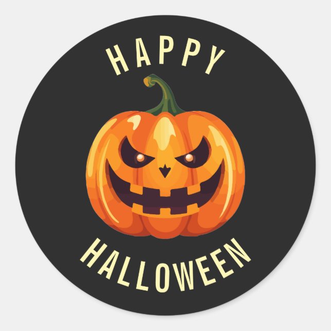 Redondo Adesivo Feliz Halloween (Frente)