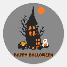 Redondo Adesivo Feliz Halloween