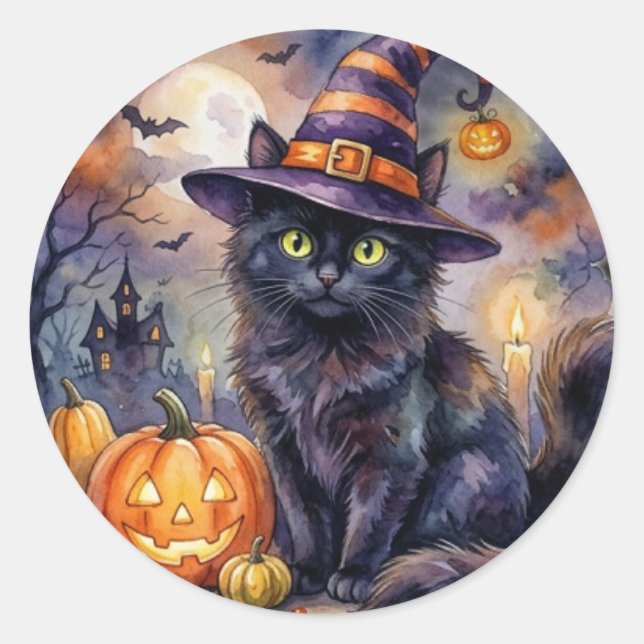 Redondo Adesivo Feliz Halloween (Frente)