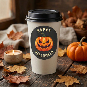 Redondo Adesivo Feliz Halloween - Abóbora de Halloween Ass