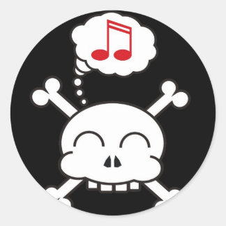 Redondo adesivo feliz pirata R