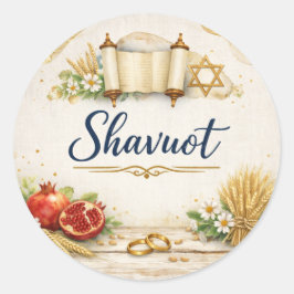 Redondo Adesivo Feliz Shavuot, Feriado Judaico 