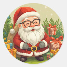Adesivo Festivo do Papai Noel Sorridente