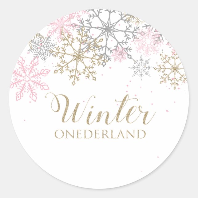 Redondo Adesivo Floco de Neve Winter Onderland (Frente)