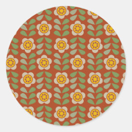 Redondo Adesivo Floral Cores Terrosas - Bloom & Stick