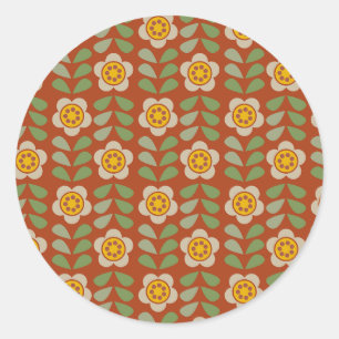 Redondo Adesivo Floral Cores Terrosas - Bloom & Stick