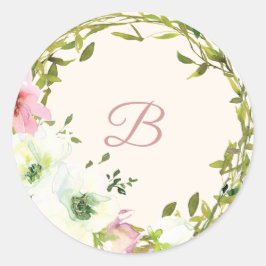 Redondo Adesivo floral de rosa Blush