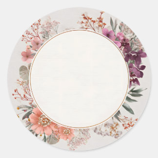 Redondo Adesivo Floral – Design de Flor Botânica Fofo