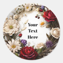 Adesivo Floral Personalizável Festa/Casamentos