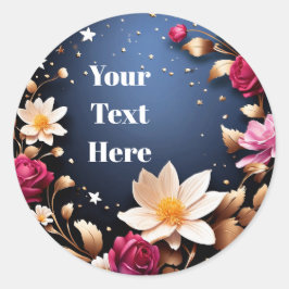Redondo Adesivo Floral Personalizável Festa/Casamentos