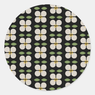 Redondo Adesivo Floral Preto e Branco - Bloom & Stick