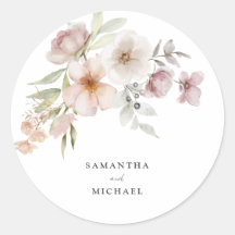 Adesivo Floral Rosa Bege Casamento