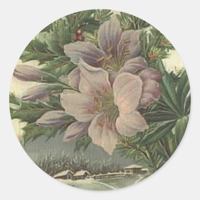 Redondo Adesivo floral vintage (Frente)
