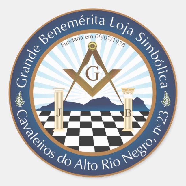 Redondo Adesivo Freemason CARN (Frente)