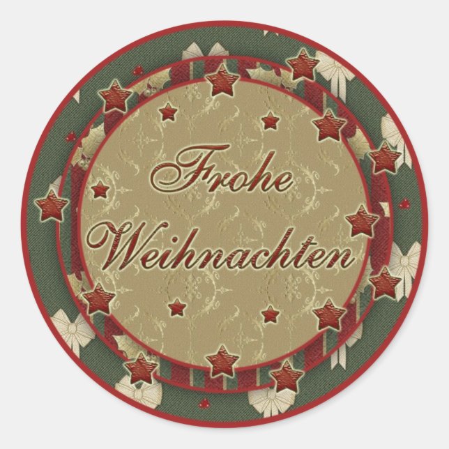 Redondo Adesivo "Frohe Weihnachten" (Frente)