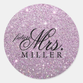 Redondo Adesivo - Futuro Sra. Fab Glitter Roxo
