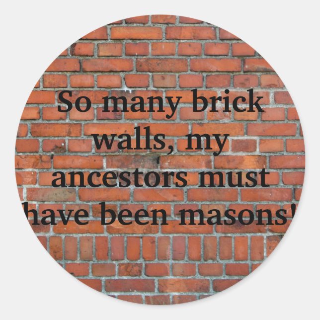 Redondo Adesivo Genealogico "Muro de tijolos" (Frente)
