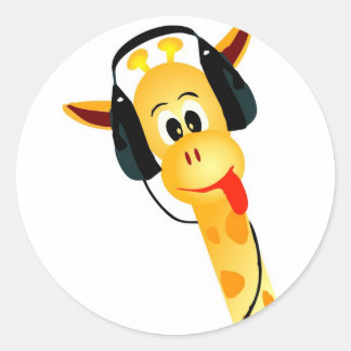 Redondo adesivo girafa engraçado