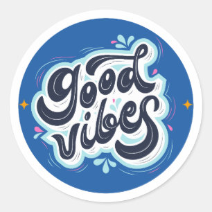 Redondo Adesivo Good Vibes – Motivação Estética Positiva