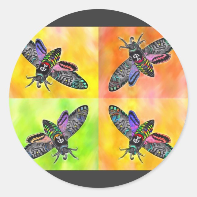 Redondo adesivo Gótico Moth 4 (Frente)