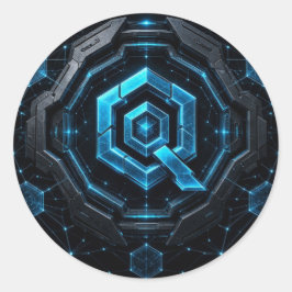Redondo Adesivo Hexagonal do Circuito Quant Overledger