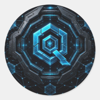 Redondo Adesivo Hexagonal do Circuito Quant Overledger