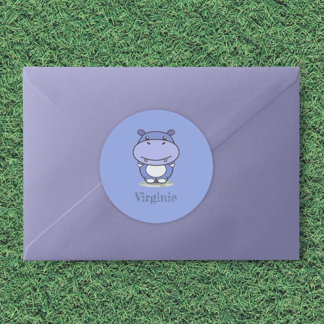 Redondo Adesivo Hippo Bonito (Cute Hippo Sticker)