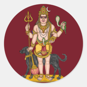 Redondo Adesivo impermeável brilhante do Senhor Bhairava