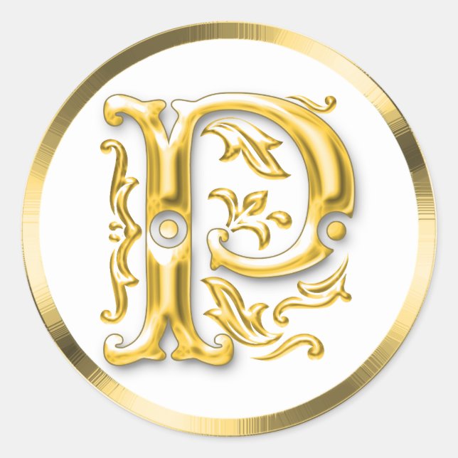 Redondo Adesivo inicial P Round em Dourado (Frente)